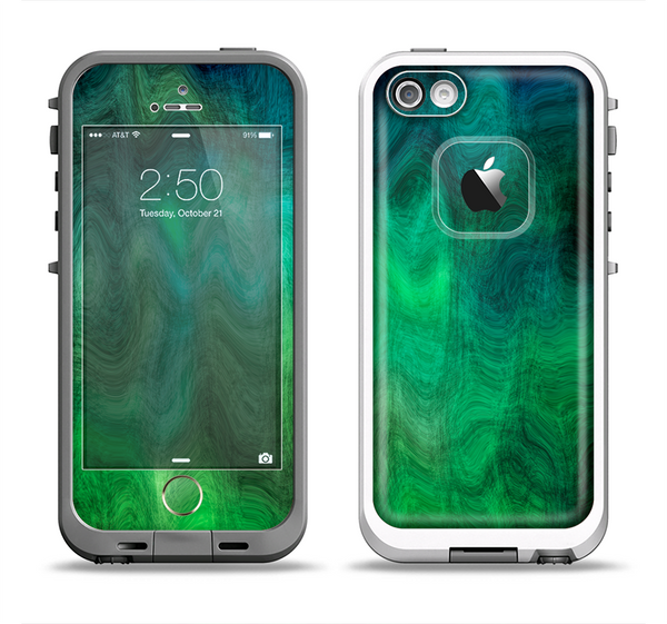 The Vivid Green Sagging Painted Surface Apple iPhone 5-5s LifeProof Fre Case Skin Set