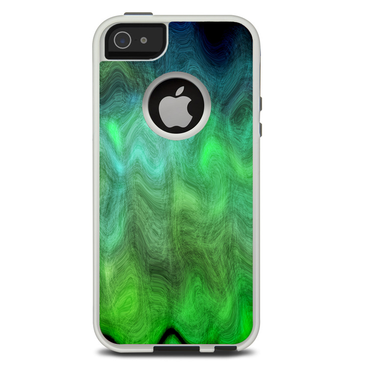 The Vivid Green Sagging Painted Surface Skin For The iPhone 5-5s Otterbox Commuter Case