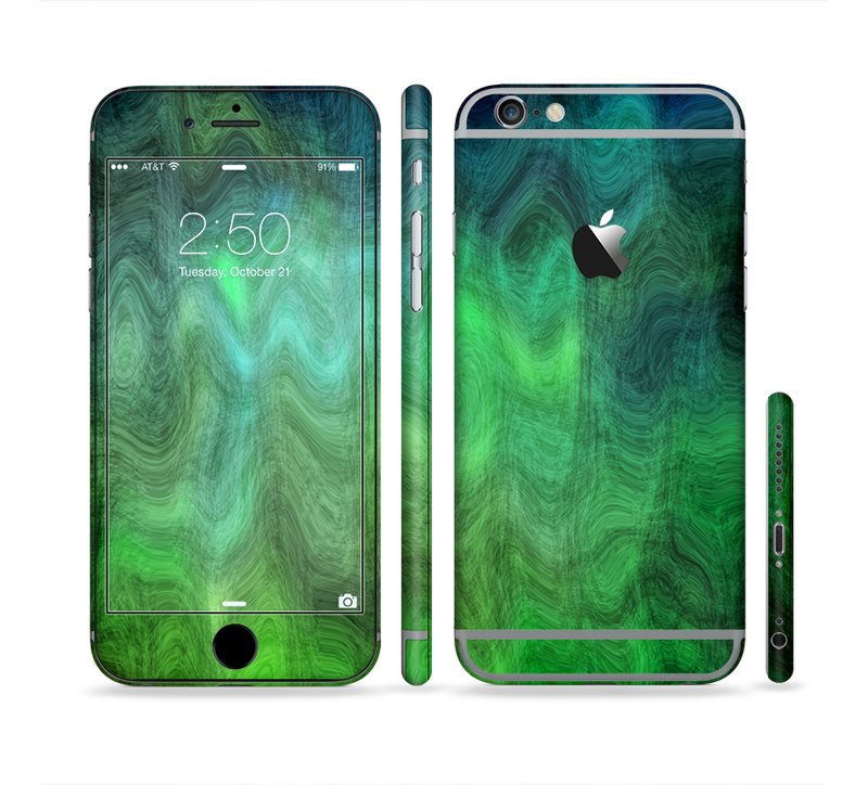 The Vivid Green Sagging Painted Surface Sectioned Skin Series for the Apple iPhone 6s