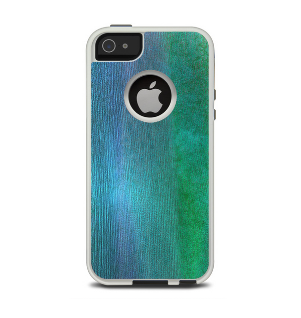 The Vivid Green Watercolor Panel Apple iPhone 5-5s Otterbox Commuter Case Skin Set