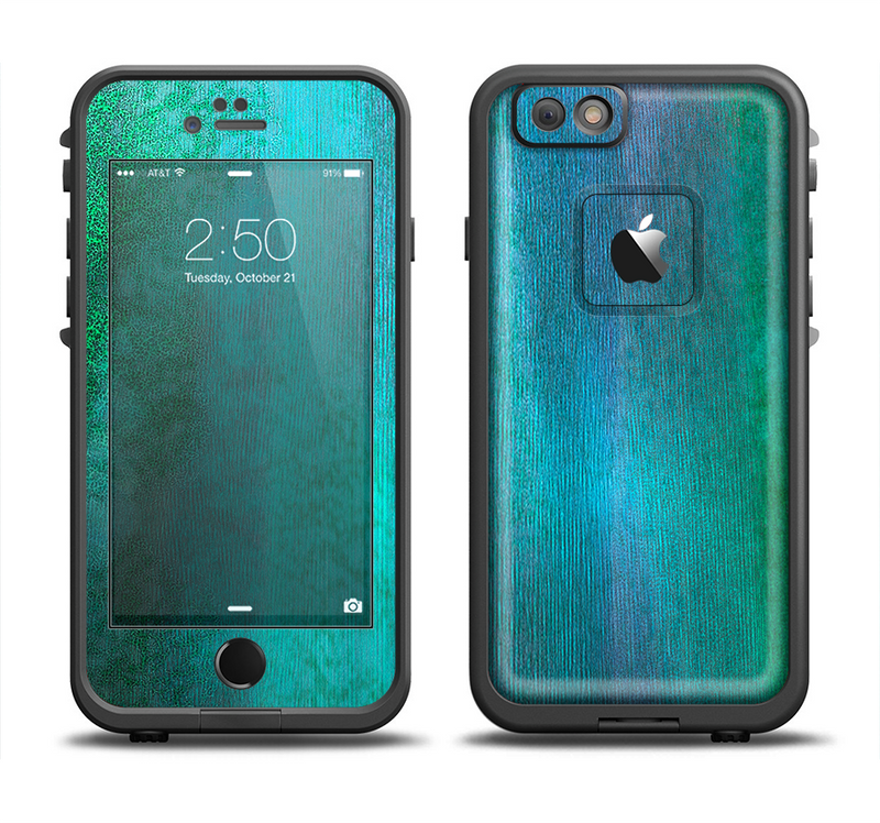 The Vivid Green Watercolor Panel Apple iPhone 6/6s Plus LifeProof Fre Case Skin Set