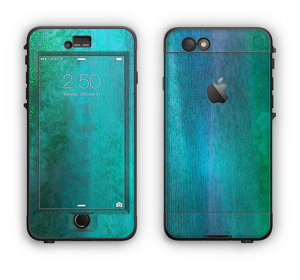 The Vivid Green Watercolor Panel Apple iPhone 6 LifeProof Nuud Case Skin Set