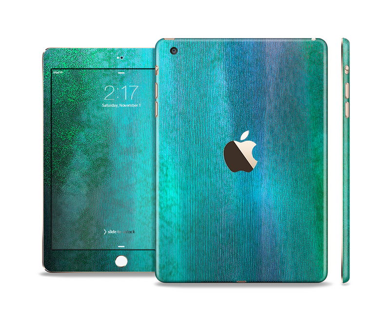 The Vivid Green Watercolor Panel Full Body Skin Set for the Apple iPad Mini 3