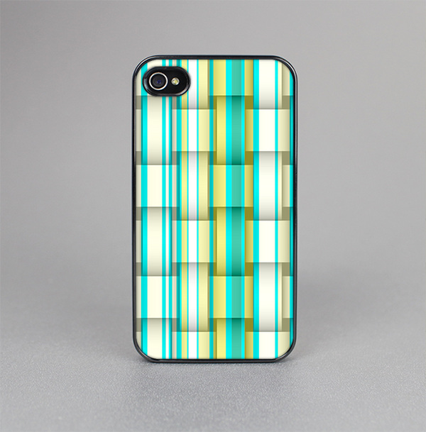 The Vivid Green and Yellow Woven Pattern Skin-Sert for the Apple iPhone 4-4s Skin-Sert Case