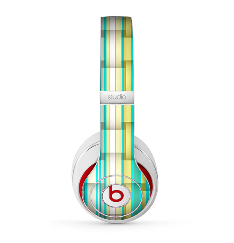 The Vivid Green and Yellow Woven Pattern Skin for the Beats by Dre Studio (2013+ Version) Headphones