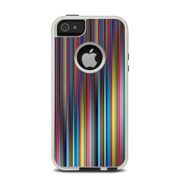 The Vivid Multicolored Stripes Apple iPhone 5-5s Otterbox Commuter Case Skin Set
