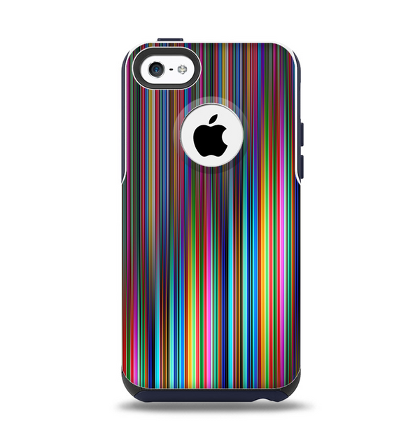 The Vivid Multicolored Stripes Apple iPhone 5c Otterbox Commuter Case Skin Set