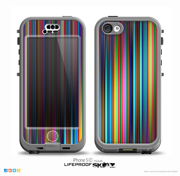 The Vivid Multicolored Stripes Skin for the iPhone 5c nüüd LifeProof Case