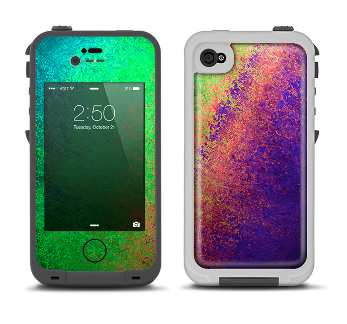 The Vivid Neon Colored Texture Apple iPhone 4-4s LifeProof Fre Case Skin Set
