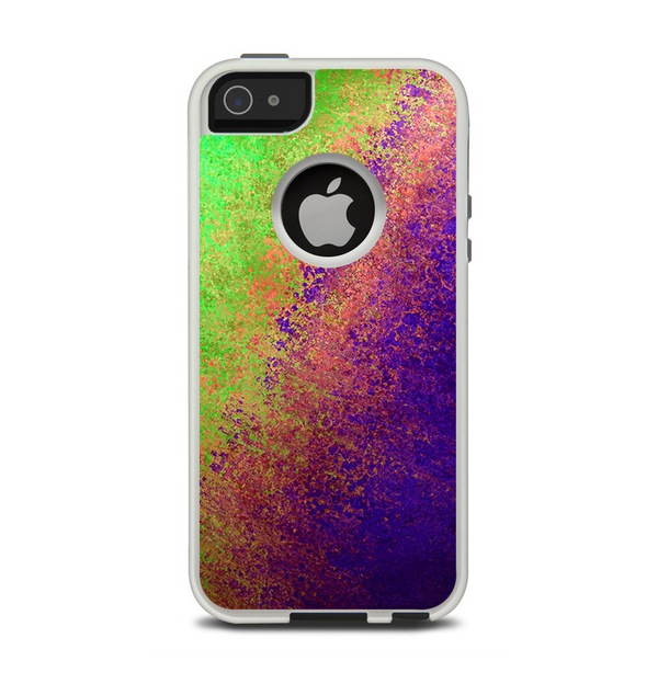 The Vivid Neon Colored Texture Apple iPhone 5-5s Otterbox Commuter Case Skin Set