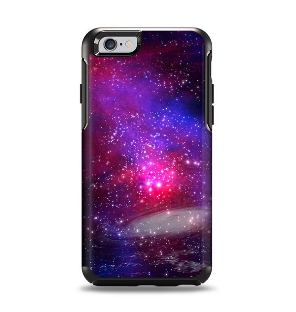 The Vivid Pink Galaxy Lights Apple iPhone 6 Otterbox Symmetry Case Skin Set