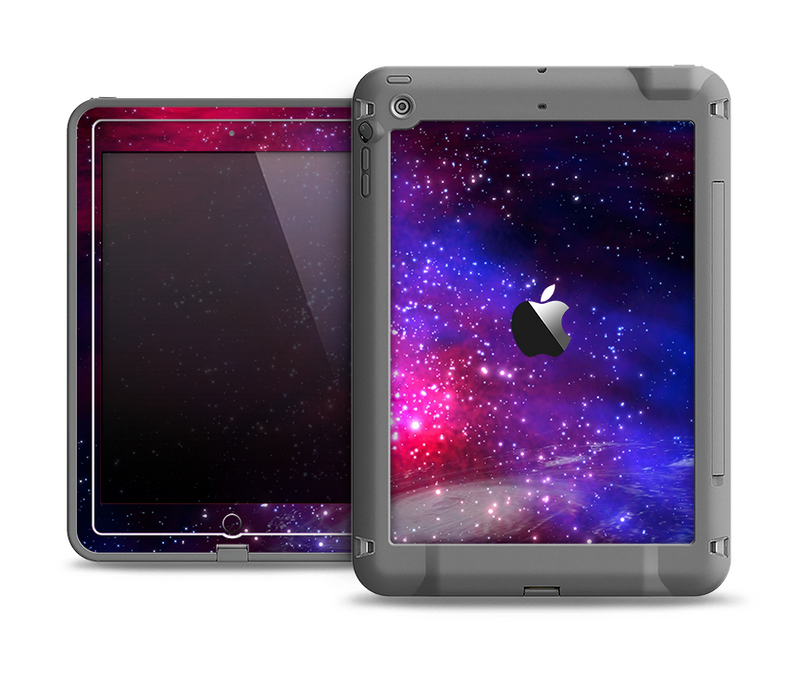 The Vivid Pink Galaxy Lights Apple iPad Air LifeProof Fre Case Skin Set