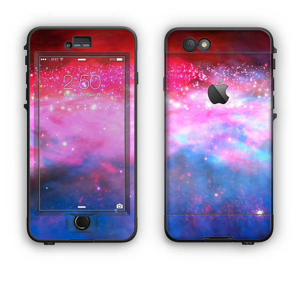 The Vivid Pink and Blue Space Apple iPhone 6 LifeProof Nuud Case Skin Set