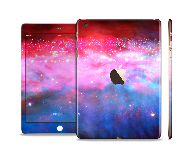 The Vivid Pink and Blue Space Full Body Skin Set for the Apple iPad Mini 3