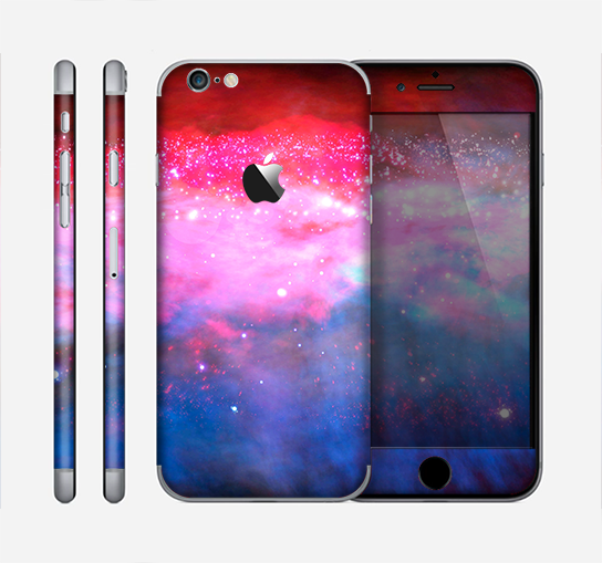 The Vivid Pink and Blue Space Skin for the Apple iPhone 6