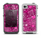 The Vivid Pink and White Paisley Birds Apple iPhone 4-4s LifeProof Fre Case Skin Set