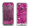 The Vivid Pink and White Paisley Birds Apple iPhone 5-5s LifeProof Fre Case Skin Set