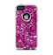 The Vivid Pink and White Paisley Birds Apple iPhone 5-5s Otterbox Commuter Case Skin Set