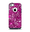 The Vivid Pink and White Paisley Birds Apple iPhone 5c Otterbox Commuter Case Skin Set