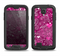 The Vivid Pink and White Paisley Birds Samsung Galaxy S4 LifeProof Nuud Case Skin Set