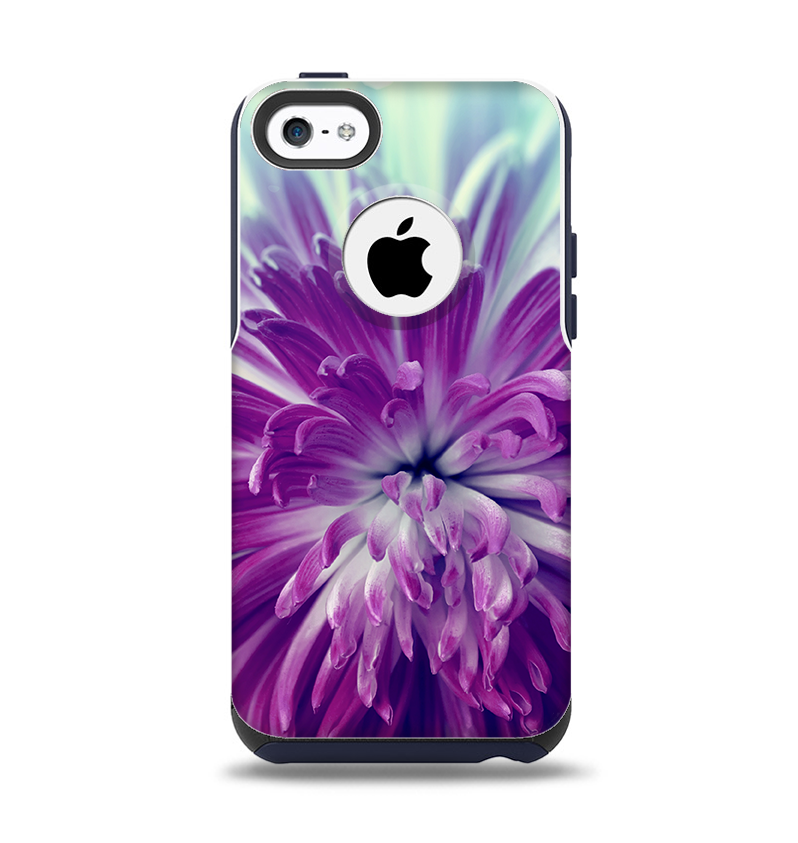 The Vivid Purple Flower Apple iPhone 5c Otterbox Commuter Case Skin Set