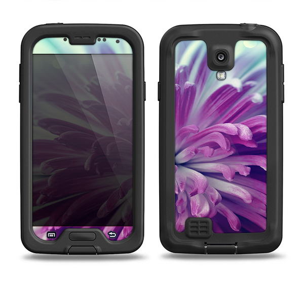 The Vivid Purple Flower Samsung Galaxy S4 LifeProof Nuud Case Skin Set