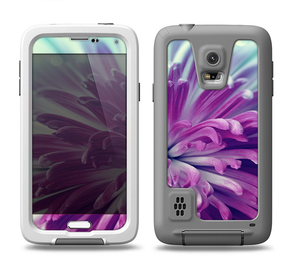 The Vivid Purple Flower Samsung Galaxy S5 LifeProof Fre Case Skin Set