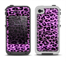 The Vivid Purple Leopard Print Apple iPhone 4-4s LifeProof Fre Case Skin Set