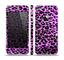 The Vivid Purple Leopard Print Skin Set for the Apple iPhone 5