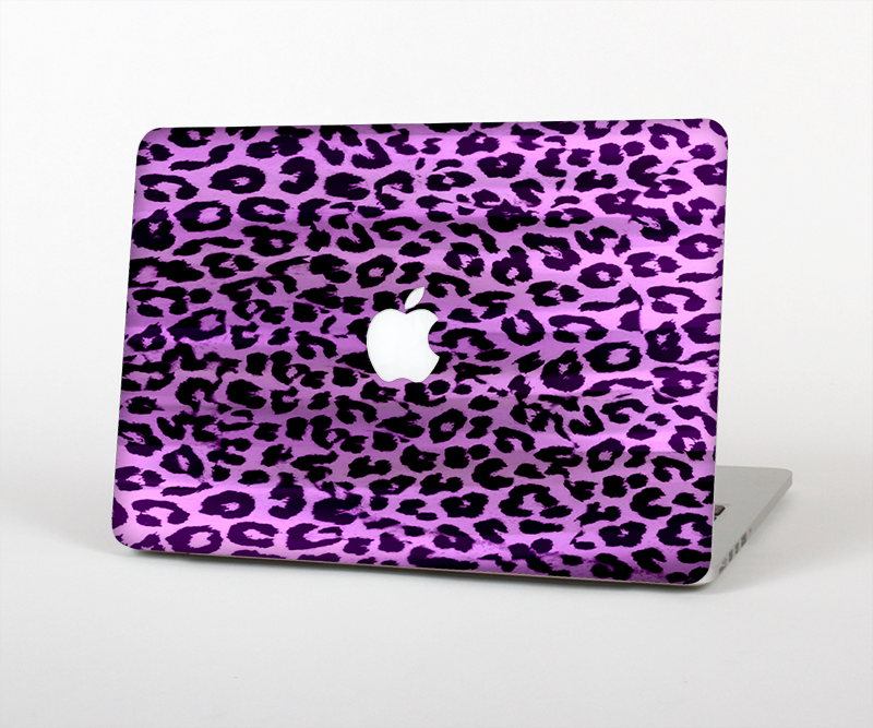 The Vivid Purple Leopard Print Skin Set for the Apple MacBook Pro 15" with Retina Display