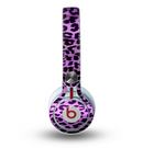 The Vivid Purple Leopard Print Skin for the Beats by Dre Mixr Headphones