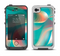 The Vivid Turquoise 3D Wave Pattern Apple iPhone 4-4s LifeProof Fre Case Skin Set