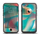 The Vivid Turquoise 3D Wave Pattern Apple iPhone 6/6s LifeProof Fre Case Skin Set