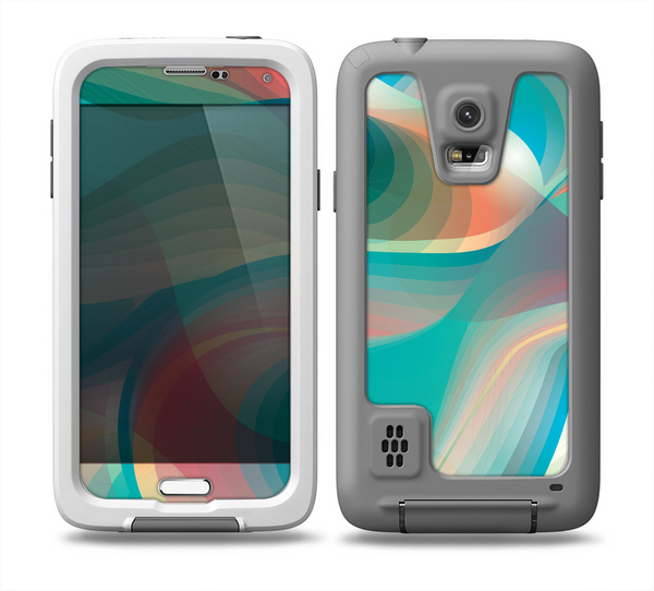 The Vivid Turquoise 3D Wave Pattern Skin for the Samsung Galaxy S5 frē LifeProof Case