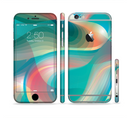 The Vivid Turquoise 3D Wave Pattern Sectioned Skin Series for the Apple iPhone 6s Plus