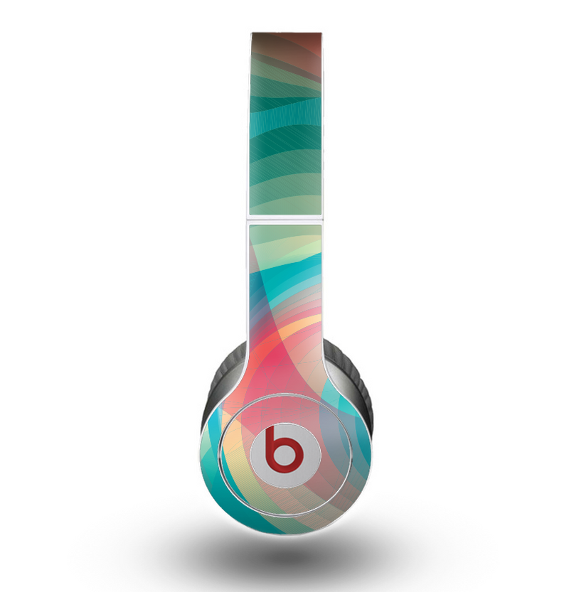 The Vivid Turquoise 3D Wave Pattern Skin for the Beats by Dre Original Solo-Solo HD Headphones