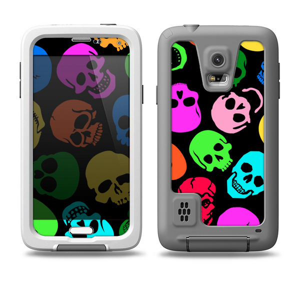 The Vivid Vector Neon Skulls Samsung Galaxy S5 LifeProof Fre Case Skin Set