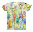The Vivid Watercolor Feather Overlay ink-Fuzed Unisex All Over Full-Printed Fitted Tee Shirt