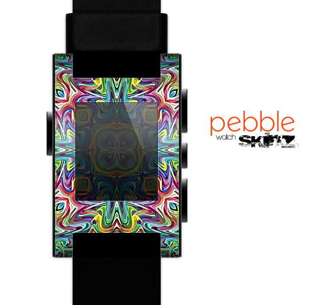 The WIld Color Swirl Skin for the Pebble SmartWatch
