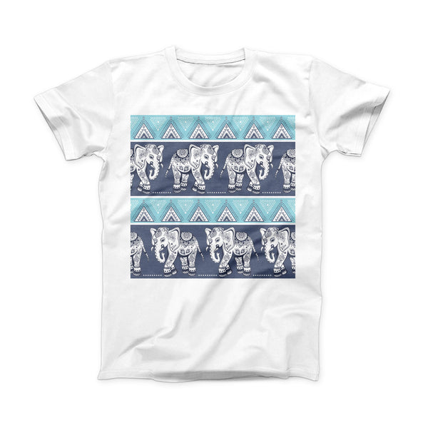 The Walking Sacred Elephant Pattern ink-Fuzed Front Spot Graphic Unisex Soft-Fitted Tee Shirt