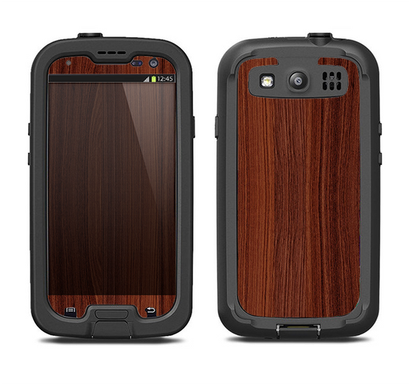 The Walnut WoodGrain V3 Samsung Galaxy S4 LifeProof Nuud Case Skin Set