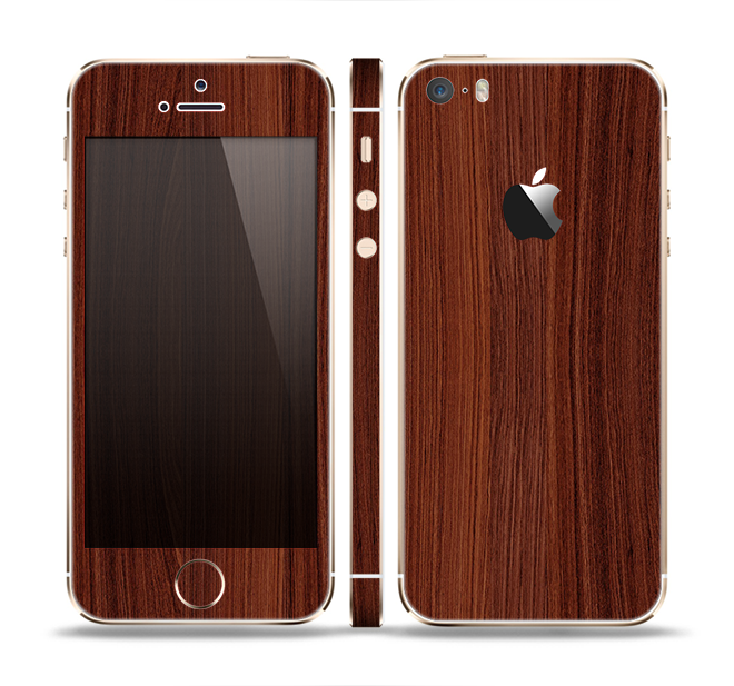 The Walnut WoodGrain V3 Skin Set for the Apple iPhone 5s