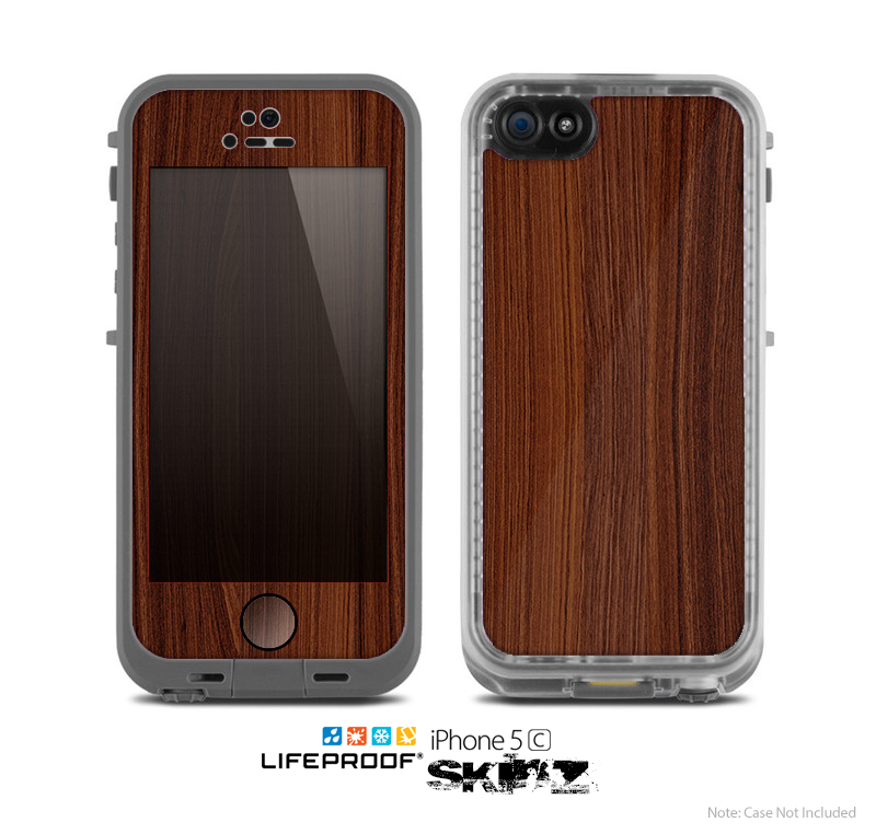 The Walnut WoodGrain V3 Skin for the Apple iPhone 5c LifeProof Case