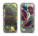 The Warped Colorful Layer-Circles Apple iPhone 5c LifeProof Nuud Case Skin Set