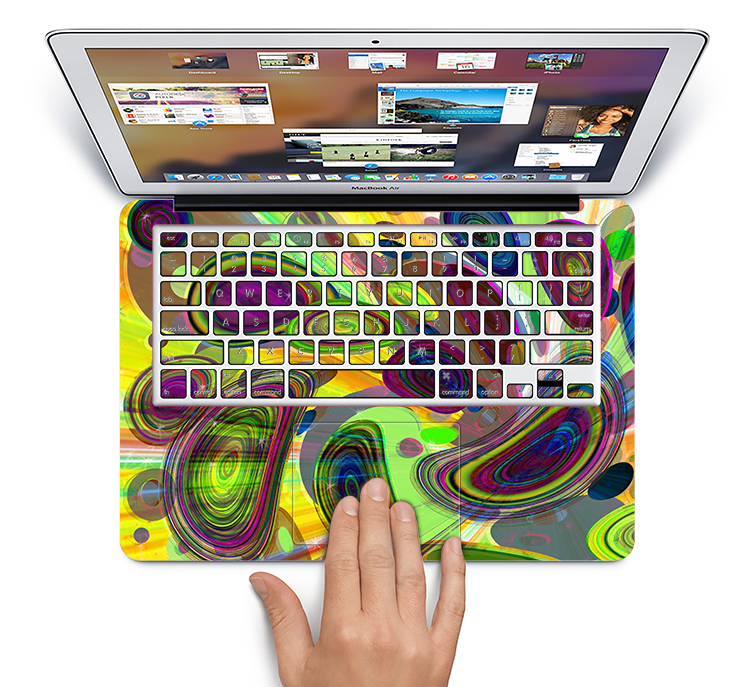 The Warped Colorful Layer-Circles Skin Set for the Apple MacBook Pro 1 ...