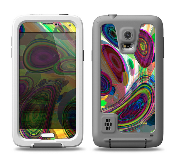 The Warped Colorful Layer-Circles Samsung Galaxy S5 LifeProof Fre Case Skin Set