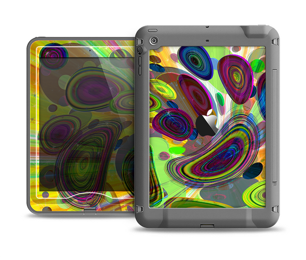 The Warped Colorful Layer-Circles Apple iPad Mini LifeProof Nuud Case Skin Set