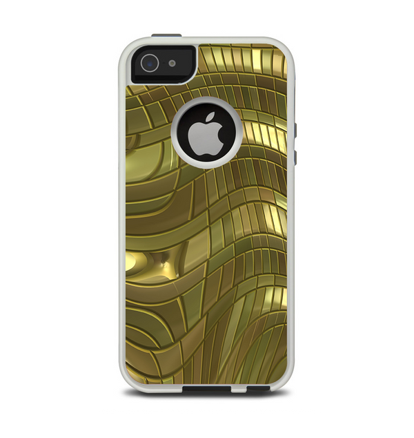 The Warped Gold-Plated Mosaic Apple iPhone 5-5s Otterbox Commuter Case Skin Set