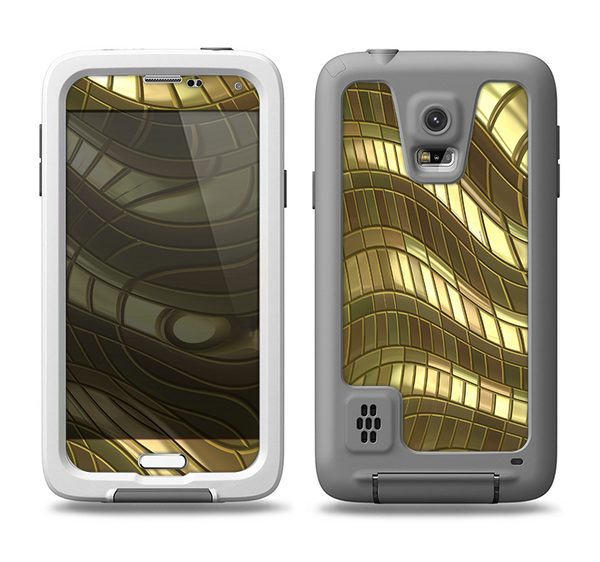 The Warped Gold-Plated Mosaic Samsung Galaxy S5 LifeProof Fre Case Skin Set
