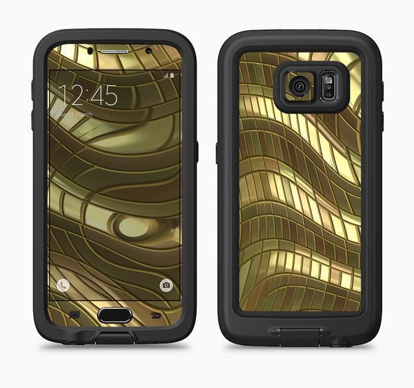 The Warped Gold-Plated Mosaic Full Body Samsung Galaxy S6 LifeProof Fre Case Skin Kit
